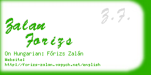 zalan forizs business card